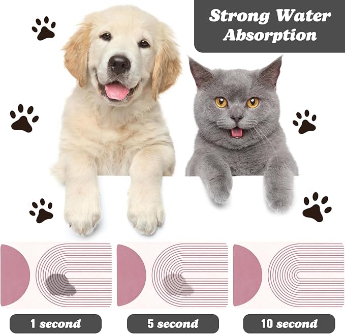 Dog Food Mats for Floors Waterproof, Cat Water Bowl Mats Pet Feeding Absorbent - Image 2