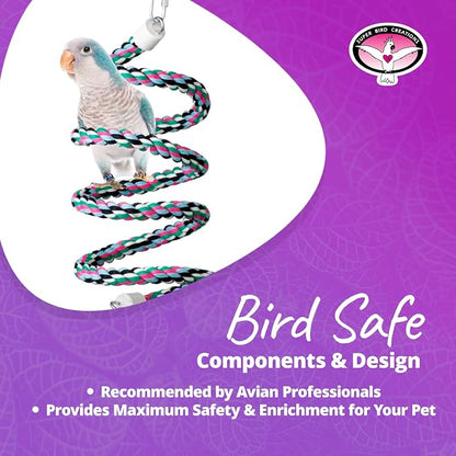 Super Bird Creations SB324 Colorful Cotton Rope Bungee Bird Toy, Medium Bird - Image 6