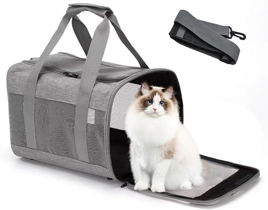 Pet Carrier Bag for Cats, Cat Soft-Sided Carriers Collapsible Ventilated by MUYG