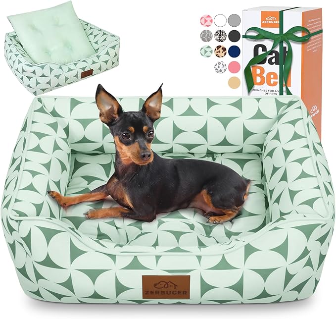 Rectangle Cat Dog Bed for Large Medium Small Pets Indoor Outdoor Machine by Zerbuger