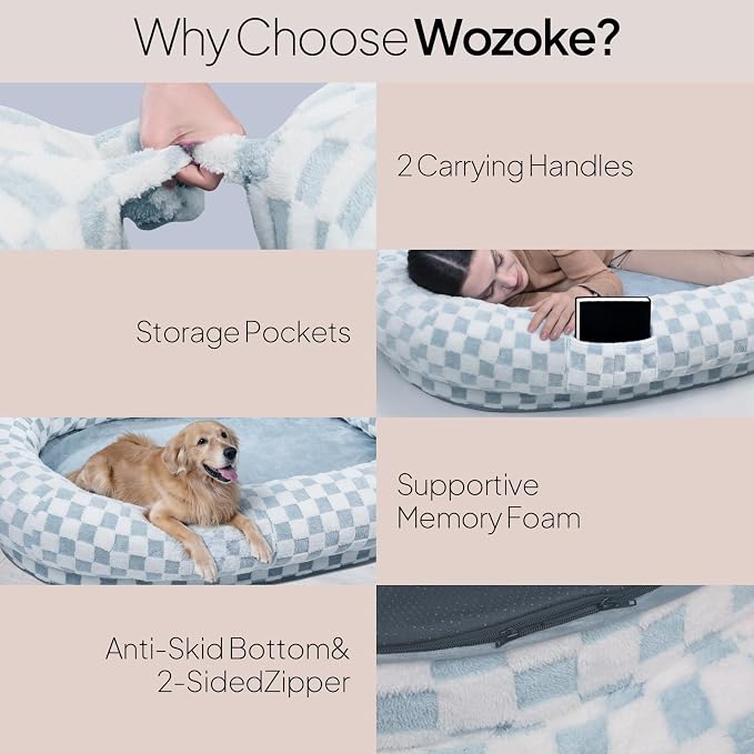 Extra Large Human Dog Bed for Adults, Waterproof Machine Washable - Image 4