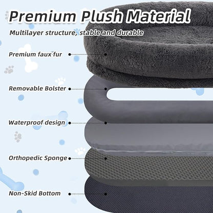 Human Dog Bed, Washable Faux Fur Pet Bed - Image 4