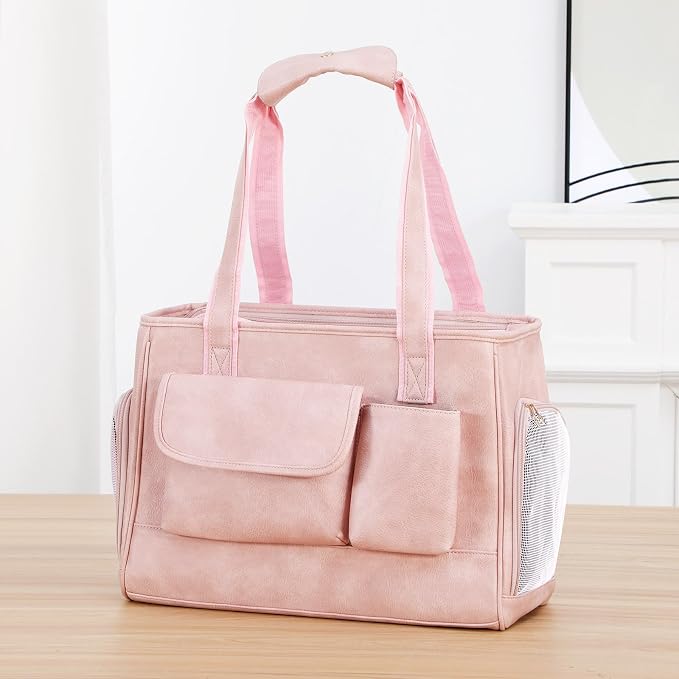 Dog Carrier Purse, Fashion Leather Pet Carrier Bag, Airline Approved Soft Sided - Image 7