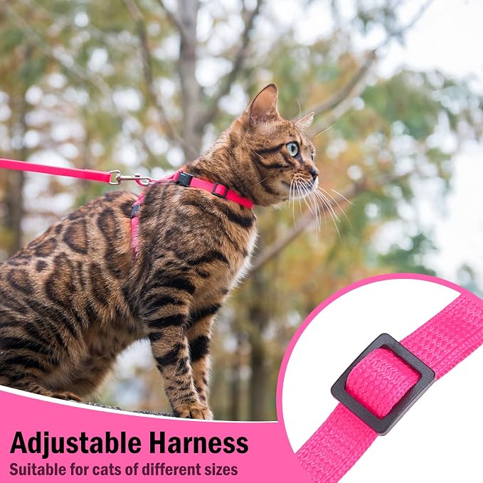 PUPTECK Adjustable Cat Harness and Leash Set Escape Proof Kitten Strap Collar - Image 6