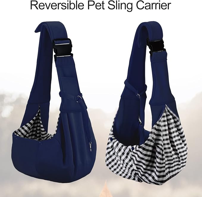 PETLOFT Reversible Dog Cat Sling Carrier, Small Dog Carrier, Adjustable Dog - Image 5