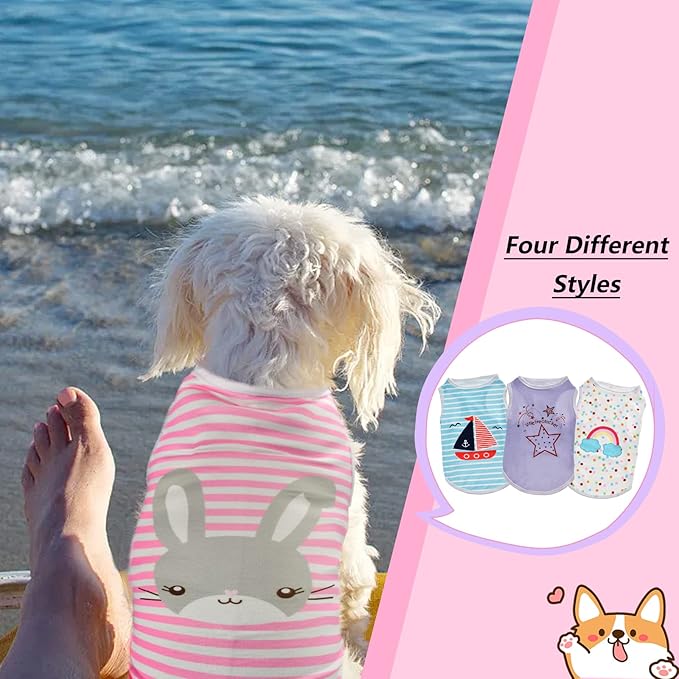 4Pcs Dog & Cat Shirts - Image 7