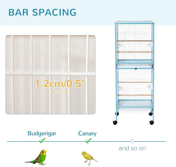 PawHut Large Bird Cage with 1.7 ft. Width - Image 6