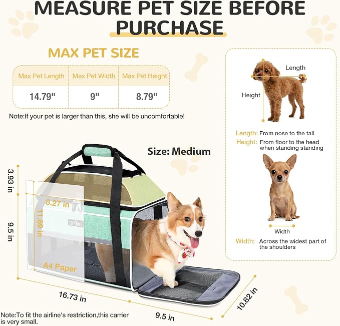 Lekereise Top-Expandable Pet Carrier 17x11x9.5 Inch Alaska Hawaiian Airline - Image 3