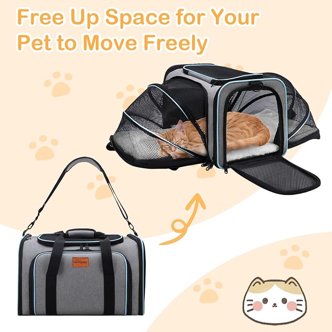 Expandable Pet Carrier, Airline Approved Soft-Sided Cat Dog Travel Bag - Image 3