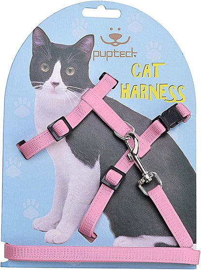 PUPTECK Adjustable Cat Harness and Leash Set Escape Proof Kitten Strap Collar by PUPTECK