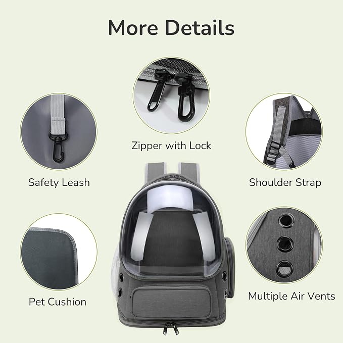 Cat Backpack Carrier for Large Cats, Expandable Cat Bubble Backpack, Dog - Image 6
