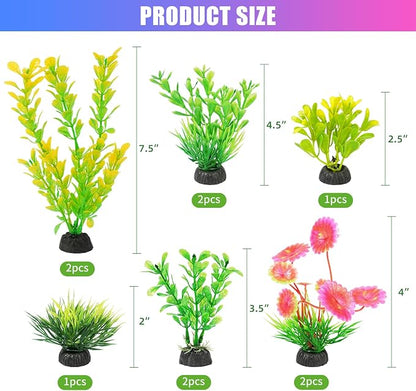 AQUANEAT Artificial Fish Tank Plants, Plastic Aquarium Decorations - Image 2