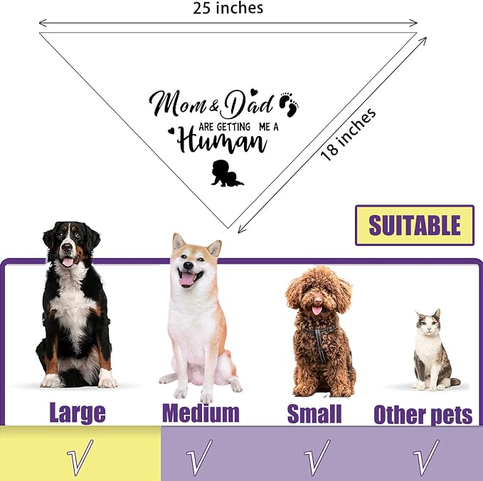Mom&Dad are Getting Me a Human Dog Bandanas, Pregnancy Announcement Dog Bandanas - Image 6