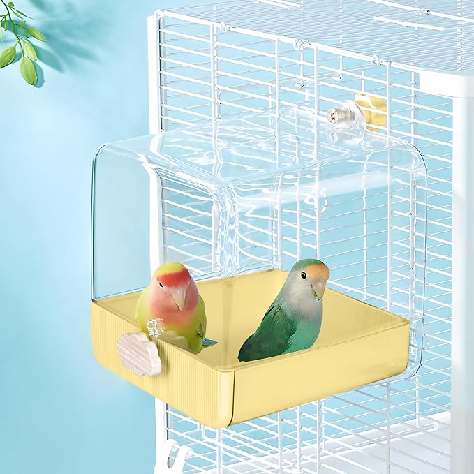 Hanging Bird Bath for Cage, 3 in 1 Multifunction Bird Bath/Bowl/House, Bird by KINFAVOU