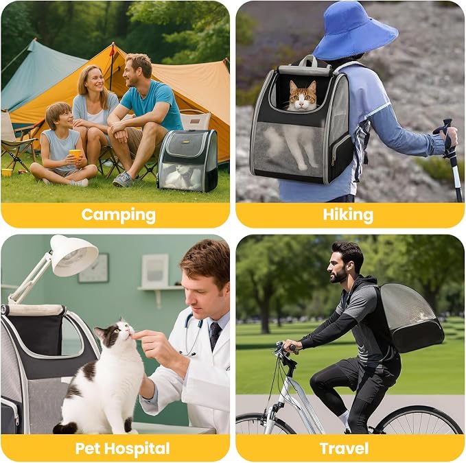 Cat Backpack Carrier for Small Dogs and Cats Fit Up to 15 Lbs, Small Dog - Image 9