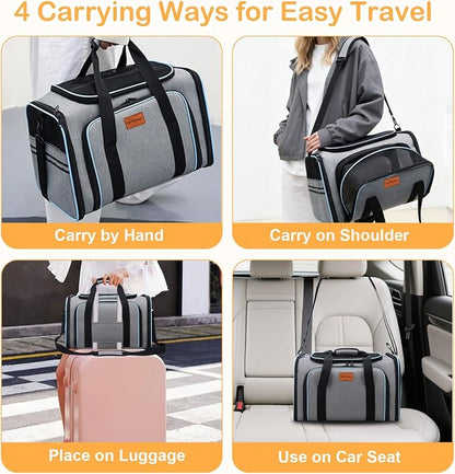 Expandable Pet Carrier, Airline Approved Soft-Sided Cat Dog Travel Bag - Image 5