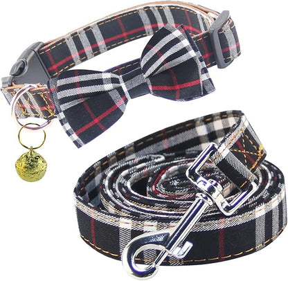 Yizepet Dog Collar and Leash Set-Plaid Puppy Collar by Yizepet