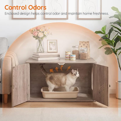 HOOBRO Cat Litter Box Enclosure, Hidden Litter Box Furniture - Image 6