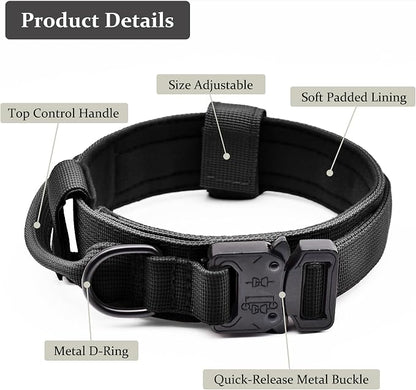 Tactical Dog Collar, Adjustable Military Training Nylon Dog Collar - Image 2