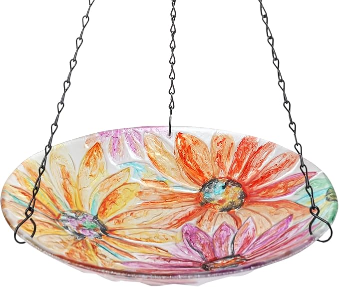 VCUTEKA Hanging Bird Bath, Glass Bird Baths by VCUTEKA