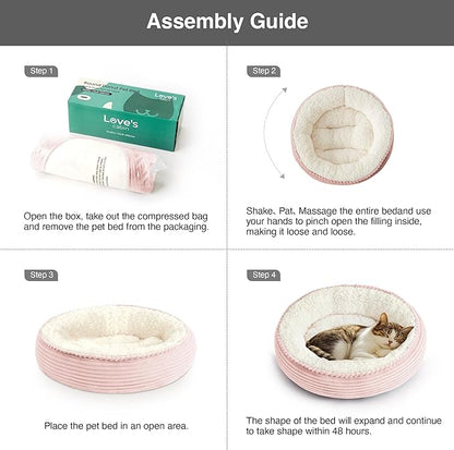 Love's cabin Round Donut Cat and Dog Cushion Bed, 20in Pet Bed - Image 6