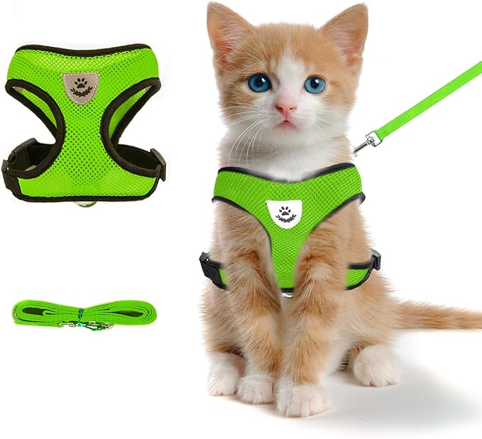 shudyear Summer cat Chest Harness and Leash, Anti-Escape Adjustable Soft mesh by Shudyear