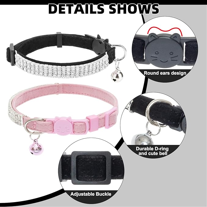 EXPAWLORER Soft Velvet Safe Cat Collars - Image 3