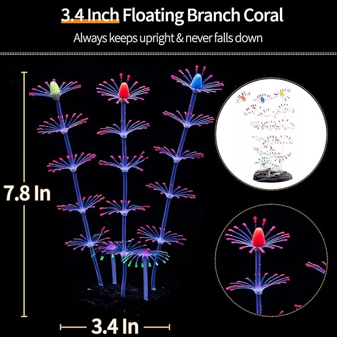 Uniclife 4 Pack Fish Tank Decorations Glowing Effect Aquarium Décor Small - Image 3