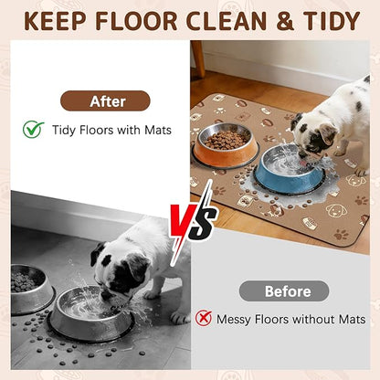 Dog Food Mat for Bowls, Absorbent Quick Dry Dog Cat Mats for Food and Water - Image 3
