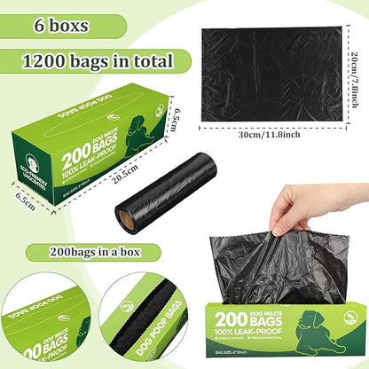 Sherr 6 Boxes Dog Poop Bags Bulk Leak Proof Dog Waste Bags Doggy Poop Bags Pet - Image 2