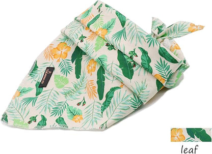 ARING PET Summer Dog Bandanas, Autumn Leaf Floral Kerchief Triangle Bibs Scarf - Image 5