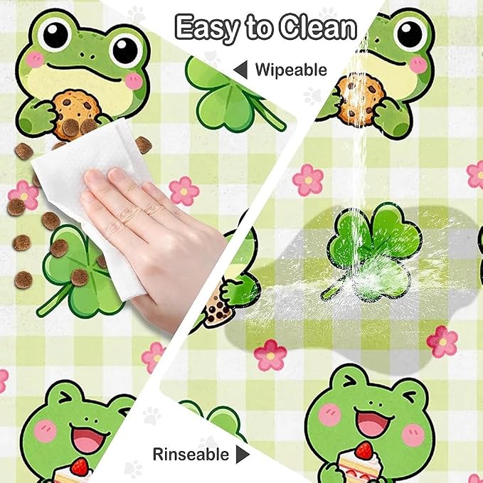 Dog Food Mat for Pet Cat Food Mat, Cute Frog Absorbent Quick Dry Dog Bowl Mats - Image 5