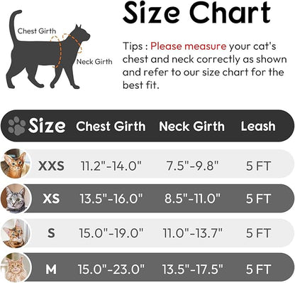 Dooradar Cat Harness and Leash Set, Escape Proof Safe Adjustable Kitten Vest - Image 2