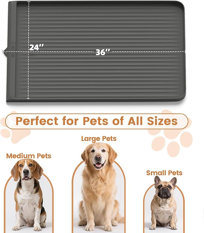 Dog Food Mat 36"x24", Waterproof Pet Feeding Mat - Image 7