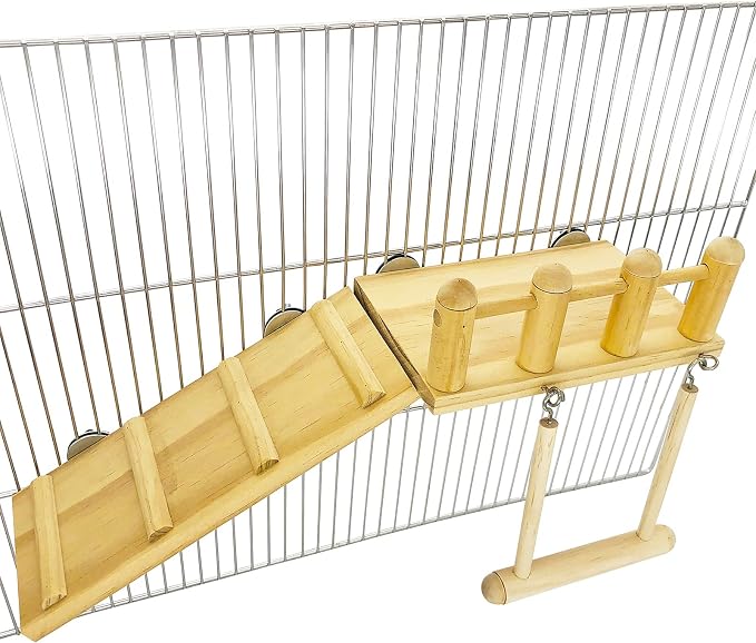 Parrot Climbing Ladder, Bird Wooden Playground - Image 2