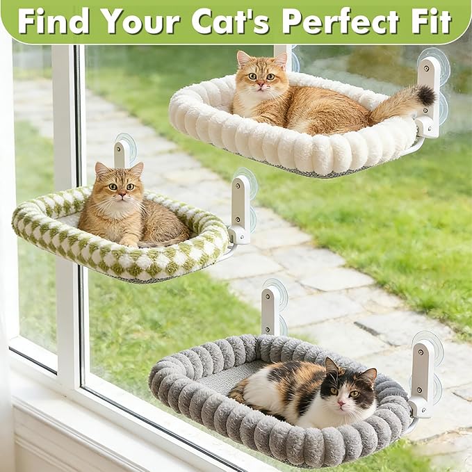 Cat Window Perch with Bolster, Cordless Foldable Cat Window Hammock with Strong - Image 8
