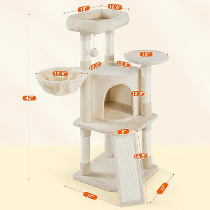 Yaheetech Cat Tree, 42in Play Tower - Image 3