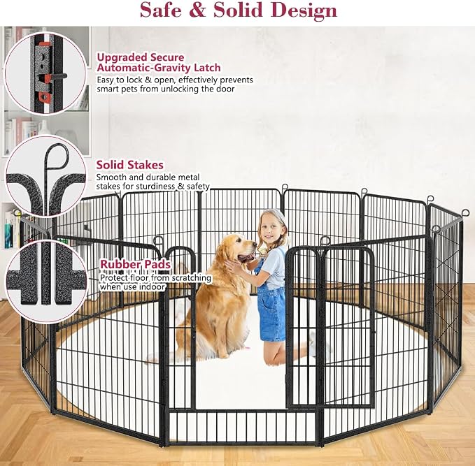 Dog Playpen Outdoor Dog Fence for Yard, 32inch 24 Panels Dog Pens Outside - Image 4