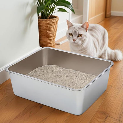 Stainless Steel Litter Box, Metal Cat Litter Box, Medium Cat Litterbox - Image 5
