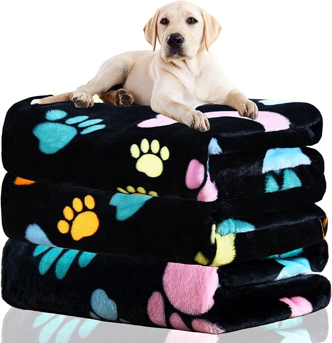 Rezutan Dog Blankets for 3 Pack Large Medium Pet Cat, Soft Fuzzy Washable by Rezutan