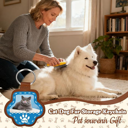 Custom Leather Pet Fur Keychain – Personalized Memorial Keepsake Keyring - Image 7