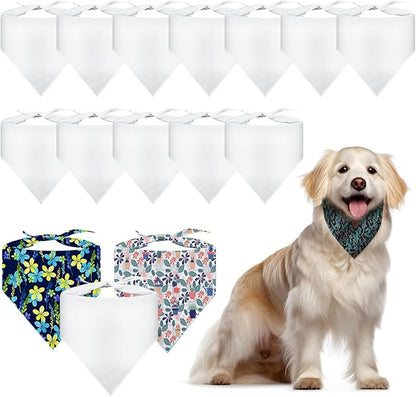 15 PCS Sublimation Blank Dog Bandana, DIY Custom Holiday Dog Scarf, Sublimation by OKBA
