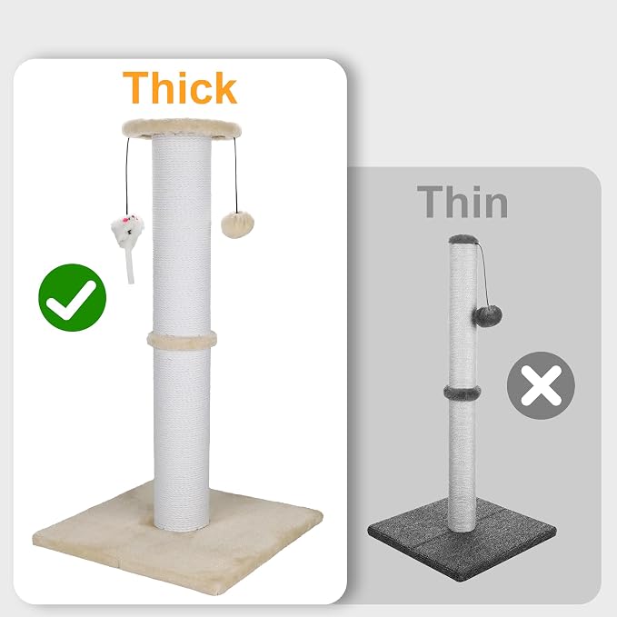 Cat Scratching Post 34 Inches Heavy Duty and Thicker Cat Scratching Post Sisal - Image 3