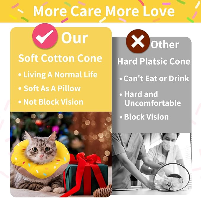 Cat Cone Collar Soft, Waterproof Cat Recovery Collars Spay Cones to Stop - Image 6