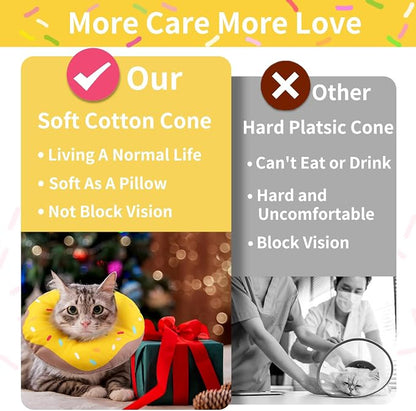Cat Cone Collar Soft, Waterproof Cat Recovery Collars Spay Cones to Stop - Image 6