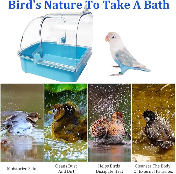 Tfwadmx Bird Cage Bath Hanging Bird Bath Supplies Parrot Bath Tub Water Shower - Image 5