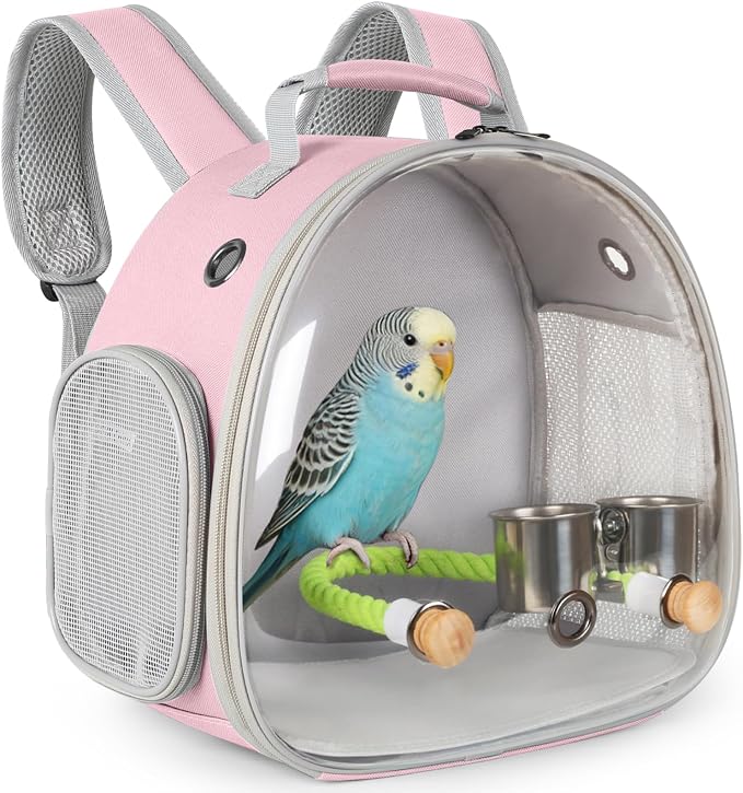 Small Bird Travel Backpack Carrier Cage by halinfer