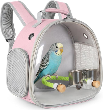 Small Bird Travel Backpack Carrier Cage by halinfer
