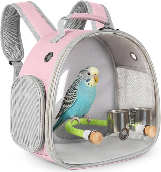 Small Bird Travel Backpack Carrier Cage by halinfer