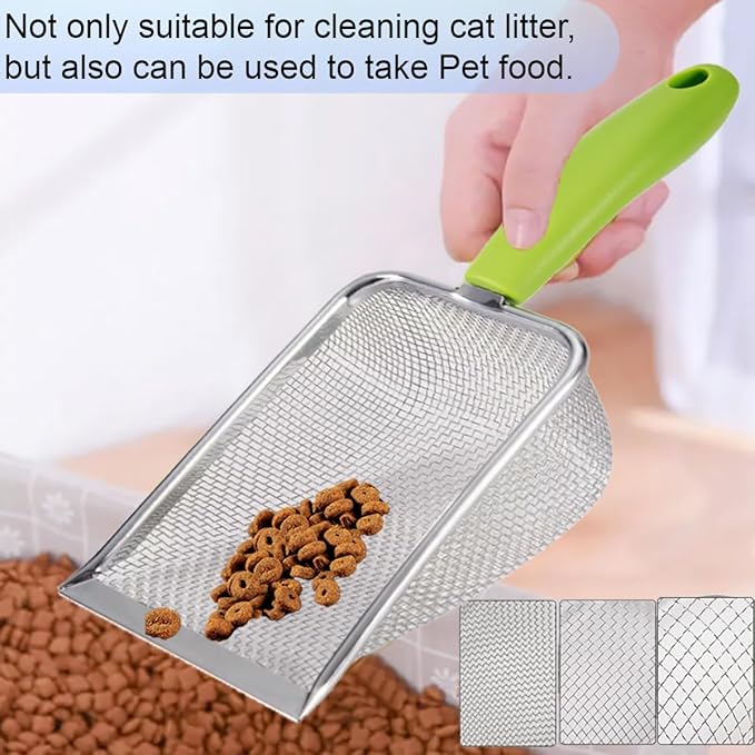 3PCS Stainless Steel Cat Litter Scoop, Litter Cleaner Corner Scoop Sand Sifter - Image 6